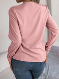 V-Neck Long Sleeve Blouse - Trendsi - Flyclothing LLC