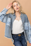 And The Why Full Size Paisley Print Quilted Sleeves Denim Jacket - Trendsi - Flyclothing LLC