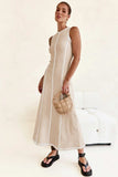 Contrast Stitching Maxi Tank Dress - Trendsi - Flyclothing LLC