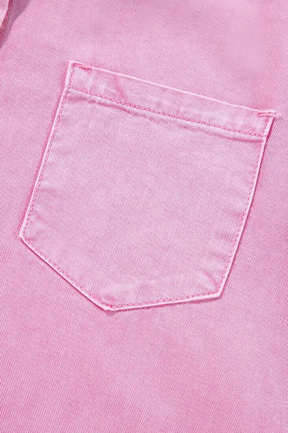 Button Down Short Sleeve Denim Dress - Trendsi - Flyclothing LLC