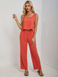 Square Neck Tank and Wide Leg Pants Set - Trendsi - Flyclothing LLC