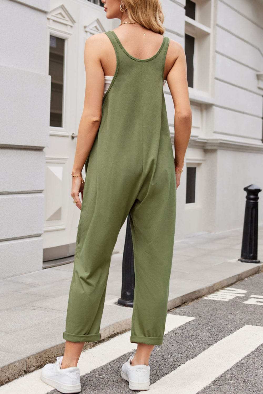 Lovelet V-Neck Wide Strap Overalls - Trendsi - Flyclothing LLC