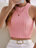 Textured Racerback Cropped Tank - Trendsi - Flyclothing LLC