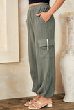 Hailey & Co Textured Rib Cargo Pants - Trendsi - Flyclothing LLC