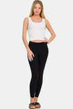 Zenana Ribbed Round Neck Cropped Tank - Trendsi - Flyclothing LLC