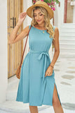 Tied Round Neck Sleeveless Dress - Trendsi - Flyclothing LLC