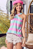 BiBi Multi Color Plaid Brushed Neck Tank - Trendsi - Flyclothing LLC