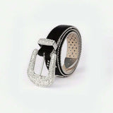 PU Leather Inlaid Rhinestone Belt - Trendsi - Flyclothing LLC