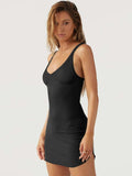 Scoop Neck Wide Strap Mini Dress - Trendsi - Flyclothing LLC
