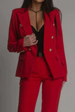 Full Size Lapel Collar Long Sleeve Blazer and Pants Set Plus Size - Trendsi - Flyclothing LLC