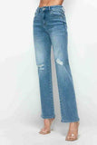 bytos Full Size Distressed High Rise Straight Jeans - Trendsi - Flyclothing LLC