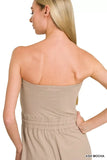 Zenana Tube Top Jumpsuit with Drawstring Waist - Trendsi - Flyclothing LLC