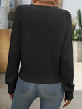 V-Neck Long Sleeve Sweater - Trendsi - Flyclothing LLC
