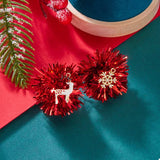 Christmas Asymmetrical Tinsel Ball Earrings - Trendsi - Flyclothing LLC