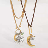 Moon & Sun Pendant Necklace - Trendsi - Flyclothing LLC
