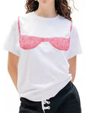 Full Size Bra Graphic Short Sleeve T-Shirt Plus Size - Trendsi - Flyclothing LLC