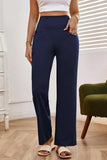 High Waist Wide Leg Pants with Pockets - Trendsi - Flyclothing LLC