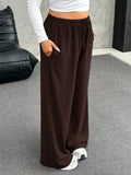 Full Size Drawstring Wide Leg Pants Plus Size - Trendsi - Flyclothing LLC