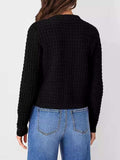 Button Up Round Neck Long Sleeve Cardigan - Trendsi - Flyclothing LLC