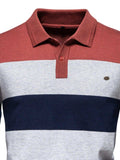 Men's Striped Long Sleeve Knit Polo - Trendsi - Flyclothing LLC