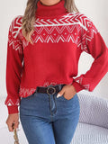 Turtleneck Dropped Shoulder Sweater - Trendsi - Flyclothing LLC