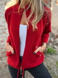Full Size Textured Knit Zip Up Outerwear Plus Size - Trendsi - Flyclothing LLC