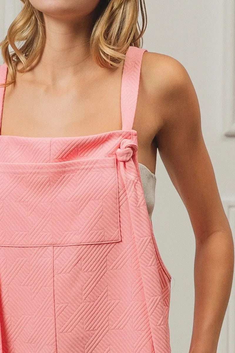 BiBi Texured Jacquard Romper with Side Pockets - Trendsi - Flyclothing LLC