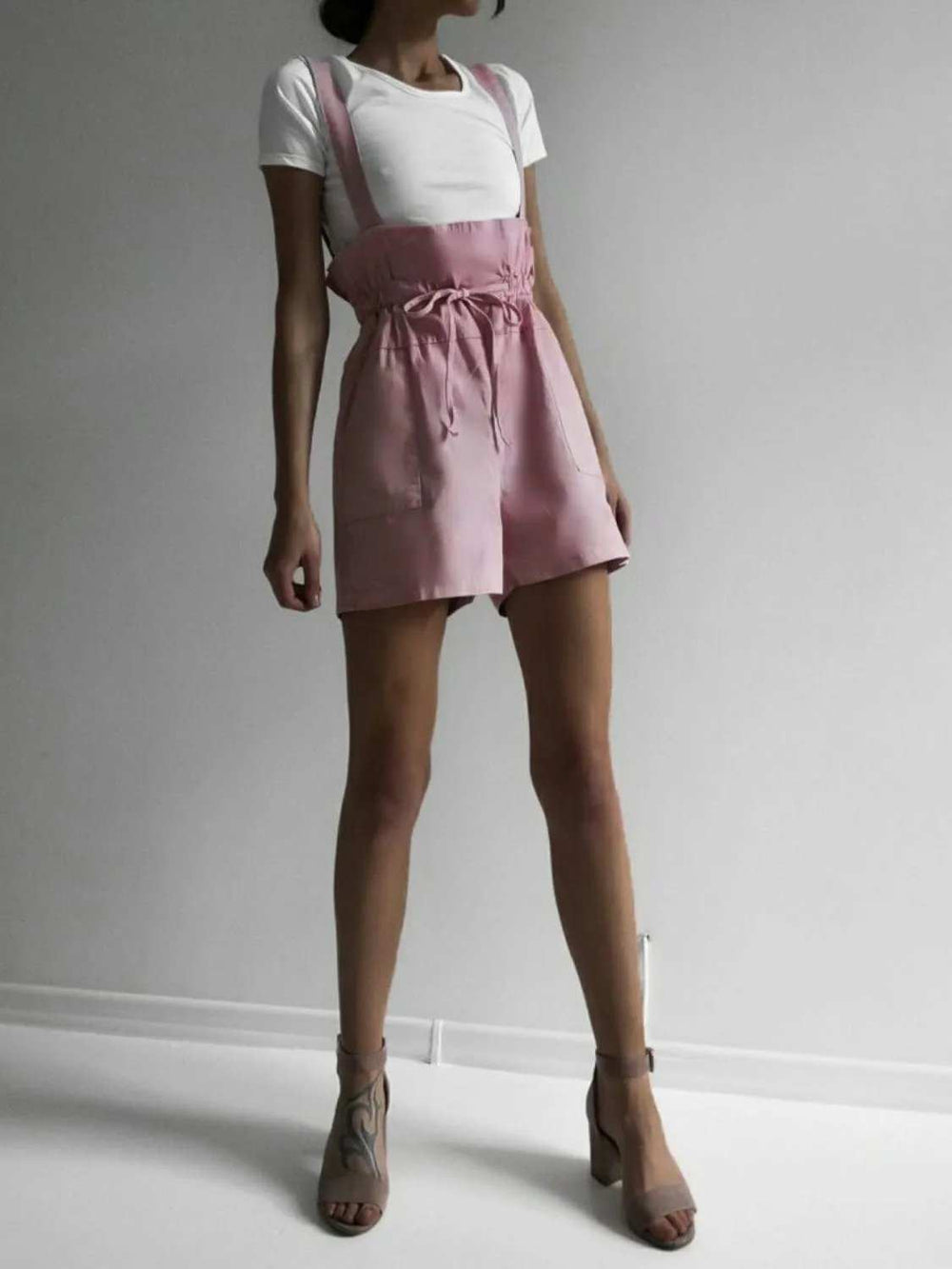 Drawstring Wide Strap Overalls with Pockets - Trendsi - Flyclothing LLC