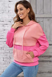 Drawstring Color Block Long Sleeve Hoodie - Trendsi - Flyclothing LLC