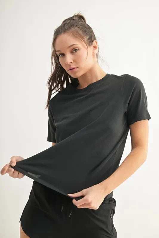 MONO B Round Neck Short Sleeve T-Shirt - Trendsi - Flyclothing LLC