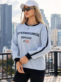 Letter Round Neck Long Sleeve Sweatshirt - Trendsi - Flyclothing LLC