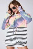 BiBi Tie Dye French Terry Cowl Neck Top - Trendsi - Flyclothing LLC