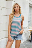 Florira Contrast Striped Round Neck Cami - Trendsi - Flyclothing LLC