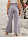 Elastic Waist Wide Leg Pants - Trendsi - Flyclothing LLC