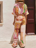 Printed Button Up Shirt and Shorts Set - Trendsi - Flyclothing LLC