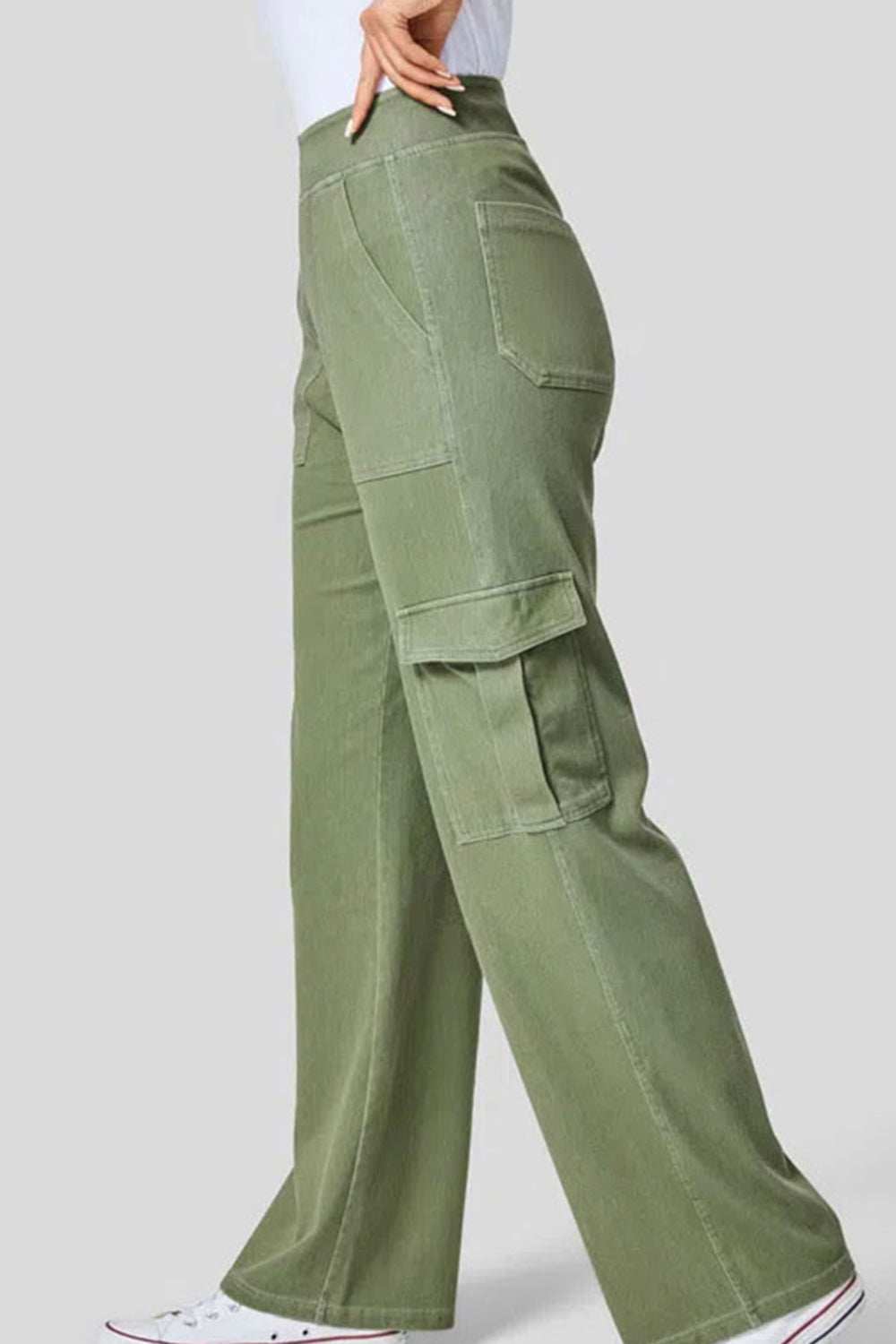 High Waist Straight Leg Cargo Jeans - Trendsi - Flyclothing LLC