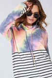 BiBi Tie Dye French Terry Cowl Neck Top - Trendsi - Flyclothing LLC