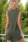 Tie Front Sleeveless Romper - Trendsi - Flyclothing LLC