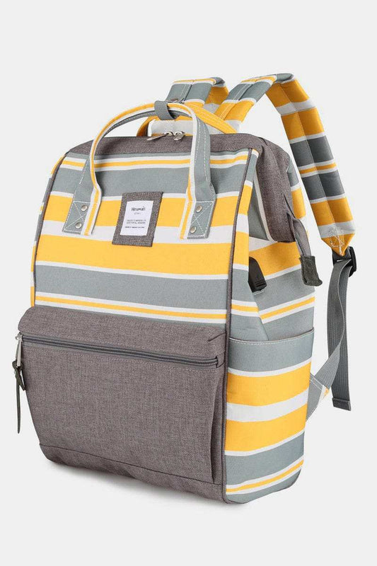 Himawari Striped Waterproof Nylon Backpack Bag with Side Pockets - Trendsi - Flyclothing LLC