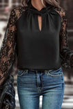 Cutout Lace Detail Long Sleeve Blouse - Trendsi - Flyclothing LLC
