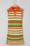 Openwork Stripe Sleeveless Sweater Dress - Trendsi - Flyclothing LLC