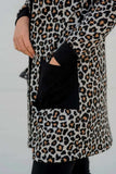 Pocketed Leopard Open Front Cover Up - Trendsi - Flyclothing LLC
