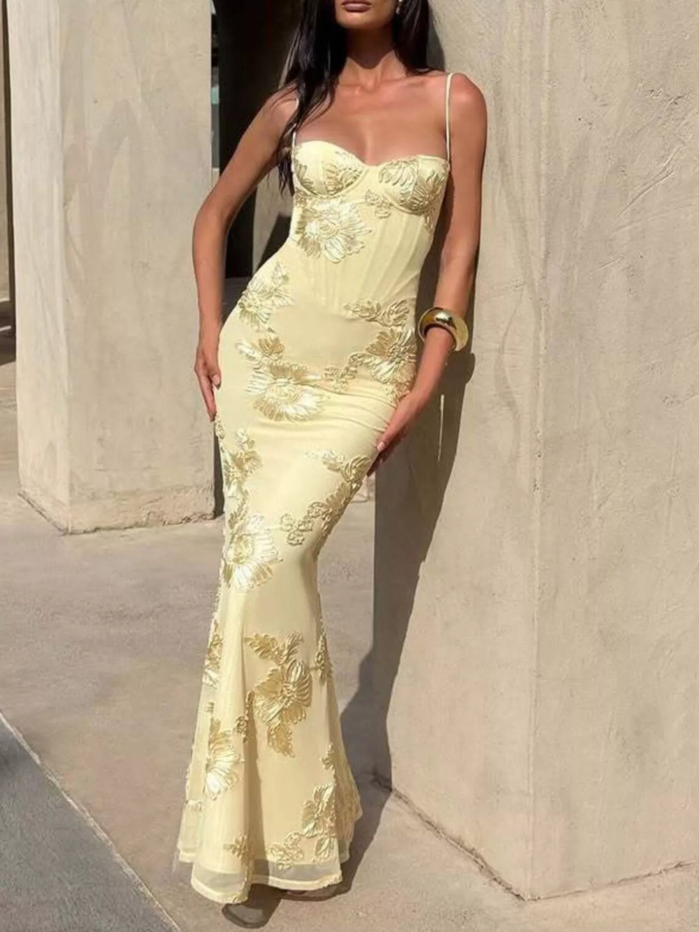 Sweetheart Neck Spaghetti Strap Maxi Dress - Trendsi - Flyclothing LLC