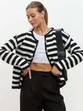Striped Dropped Shoulder Long Sleeve Cardigan - Trendsi - Flyclothing LLC