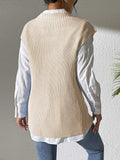 Pearl Trim V-Neck Sweater Vest - Trendsi - Flyclothing LLC