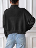 Turtleneck Long Sleeve Sweater - Trendsi - Flyclothing LLC
