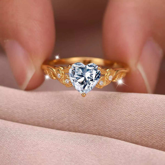 1.5 Carat Moissanite 925 Sterling Silver Heart Ring - Trendsi - Flyclothing LLC