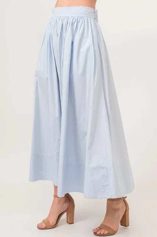 And The Why A-line Flowing Elastic Back Midi Skirt - Trendsi - Flyclothing LLC