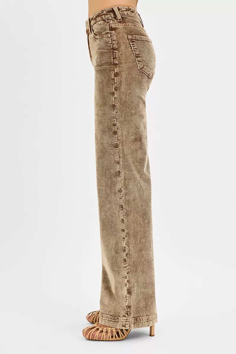 RISEN High Rise Wide Leg Corduroy Jeans - Trendsi - Flyclothing LLC