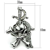 3W003 - Ruthenium White Metal Ring with Top Grade Crystal in Clear - Alamode - Flyclothing LLC